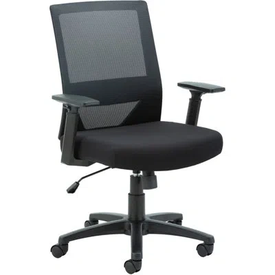 Lorell Mid Back Mesh Task Chair In Black