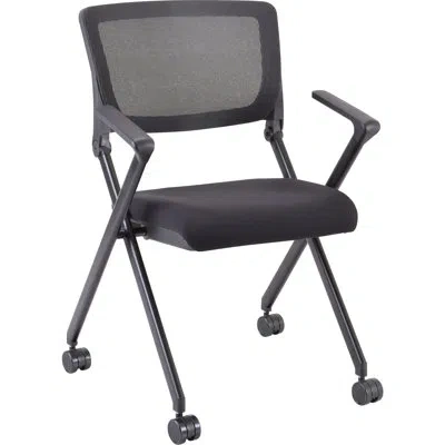 Lorell Nesting Mesh-back Chair In Black