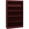 Lorell Panel End Hardwood Veneer Bookcase - 36" X 12" X 60" - 5 X Shelf(ves) - 550 Lb Load Capacity - Mahog