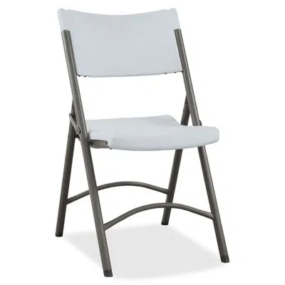 Lorell Plastic Folding Chair In Black