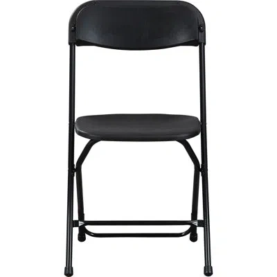 Lorell Plastic/resin Stackable Folding Chair In Black