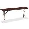 Lorell Rectangular Folding Table In Mahogany