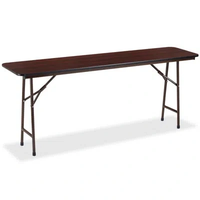 Lorell Rectangular Folding Table In Mahogany