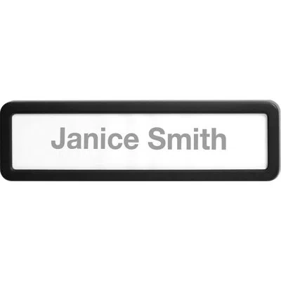 Lorell Recycled Plastic Cubicle Nameplate In Black