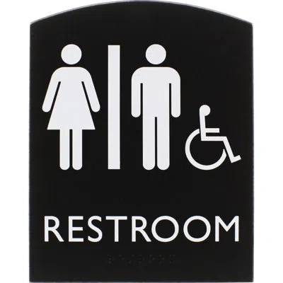 Lorell Restroom Sign In Black