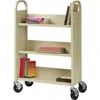 Lorell Single-sided Book Cart - 3 Shelf - 200 Lb Capacity - 5" Caster Size - Steel - X 39" Width X 14" Dept