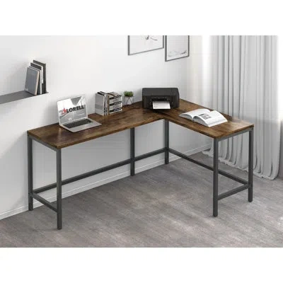 Lorell Soho Reversible L-shape Desk In Brown