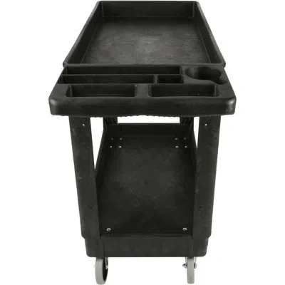 Lorell Storage Bin Utility Cart In Black