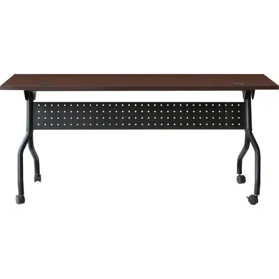 Lorell Training Table With Caster Wheels In Mahogany,black