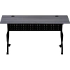 Lorell Training Table With Casters In Satin Black