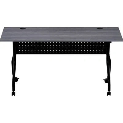 Lorell Training Table With Casters In Satin Black