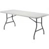 Lorell Ultra-lite Banquet Table - Light Gray Rectangle Top - Dark Gray Base - 600 Lb Capacity X 96" Table T