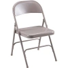 Lorell Unique Steel Stackable Folding Chair In Beige