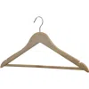 Lorell Wooden Coat Hangers - For Coat, Clothes, Garment - Wooden, Metal - Natural - 30 / Carton