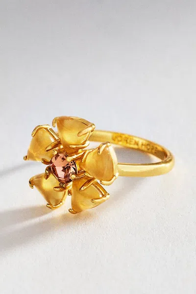 Loren Hope Emeline Flower Ring In Yellow
