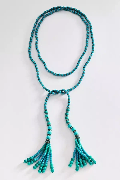 Loren Hope Greer Tassel Lariat Necklace In Blue