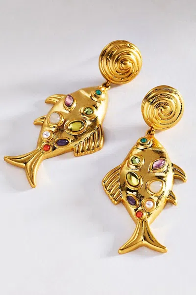 Loren Hope Kamari Fish Earrings In Gold