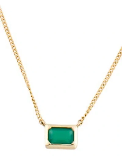 Pre-owned Loren Stewart 14k Dyed Chalcedony Pendant Necklace, 16.5" In Multi