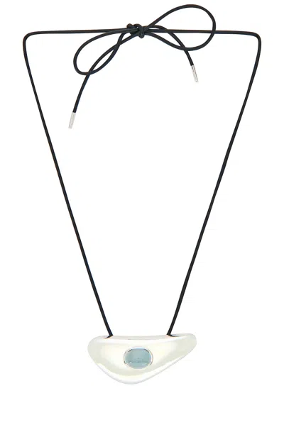 Loren Stewart Modernist Cord Pendant Necklace In Sterling Silver & Blue Topaz