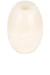 Loren Stewart Ovoid Candle Holder In White Onyx