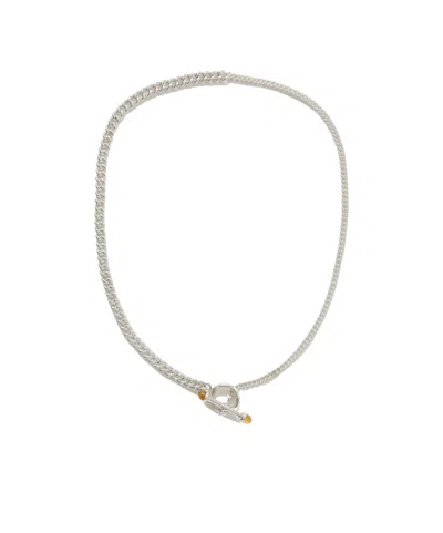 Loren Stewart Scout Barbell Sterling Silver Citrine Necklace In Metallic