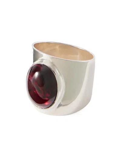 Loren Stewart Sterling Silver Garnet Ring In Multi
