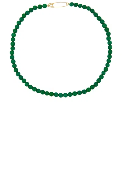 Loren Stewart Stone Safety Pin Necklace In 14k Yellow Gold