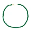 Loren Stewart Stone Safety Pin Necklace In Green