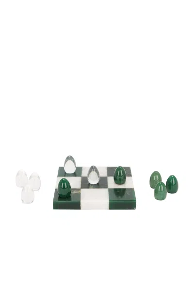 Loren Stewart Tic Tac Toe Set In Glass & Green Agate