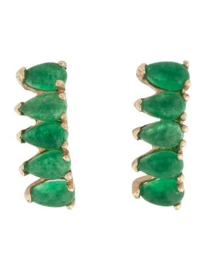 Pre-owned Loren Stewart X Fong Min Liao Studio 14k Dyed Quartzite Teardrop Stud Earrings In Multicolor