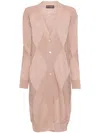 Lorena Antoniazzi Argyle Fine-knit Cardigan In Pink