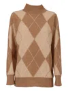 Lorena Antoniazzi Argyle-knit Turtleneck Sweater In Multi
