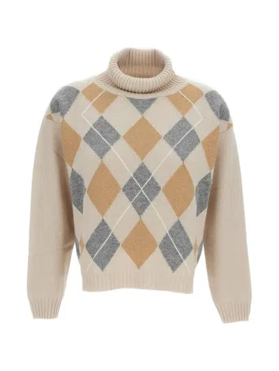 Lorena Antoniazzi Argyle-knit Roll-neck Sweater In Multi