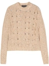 LORENA ANTONIAZZI BEIGE CABLE-KNIT SWEATER