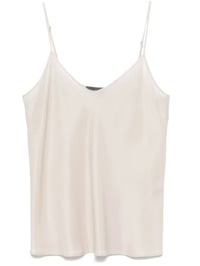 LORENA ANTONIAZZI LORENA ANTONIAZZI BEIGE TANK TOP WITH ADJUSTABLE STRAPS
