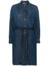 LORENA ANTONIAZZI BELTED DENIM MIDI DRESS