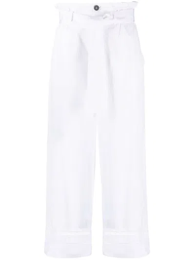 Lorena Antoniazzi Belted High-waisted Trousers In White