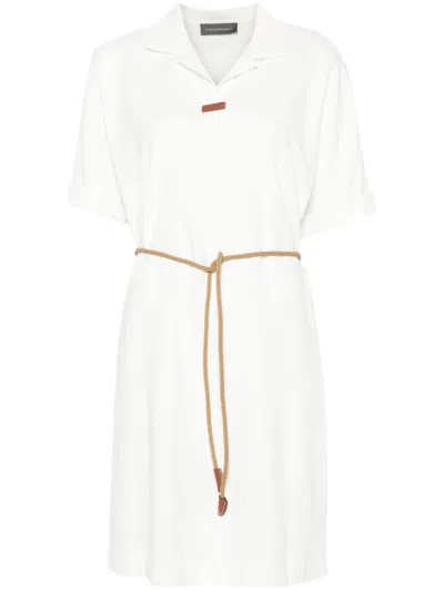 Lorena Antoniazzi Belted Polo Dress In Weiss