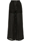 LORENA ANTONIAZZI BLACK SEMI-SHEER STRAIGHT-LEG PANTS