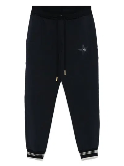 LORENA ANTONIAZZI LORENA ANTONIAZZI BLACK STAR-APPLIQUÉ TRACK TROUSERS