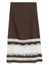 Lorena Antoniazzi Brown Lace-detail Midi Skirt