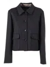 Lorena Antoniazzi Structured Cropped Coat With Classic Collar In Black