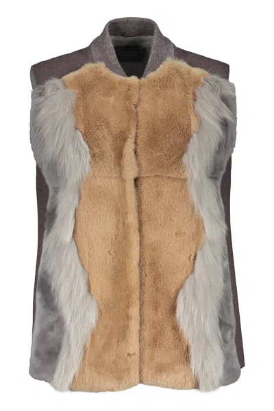 Lorena Antoniazzi Button Vest In Gray
