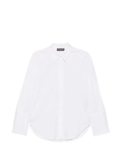 Lorena Antoniazzi Button-cuff Curved-hem Shirt In White