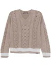 Lorena Antoniazzi Knit V-neck In Grau