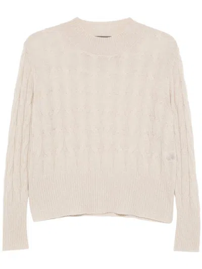 Lorena Antoniazzi Cable-knit Sweater In Neutrals