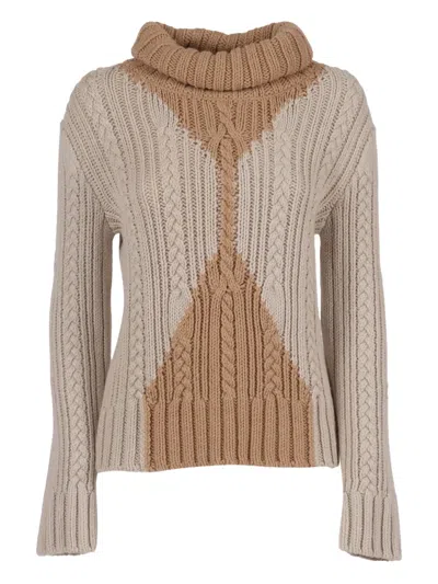 LORENA ANTONIAZZI CABLE-KNIT TURTLENECK SWEATER