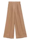 Lorena Antoniazzi Camel Brown Pleat-detailing Trousers
