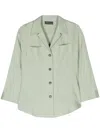 Lorena Antoniazzi Camp-collar Linen-blend Shirt In Green