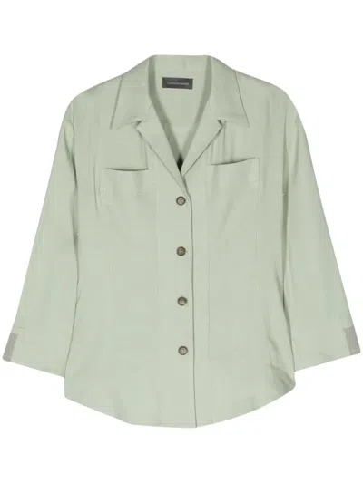 LORENA ANTONIAZZI CAMP-COLLAR LINEN-BLEND SHIRT